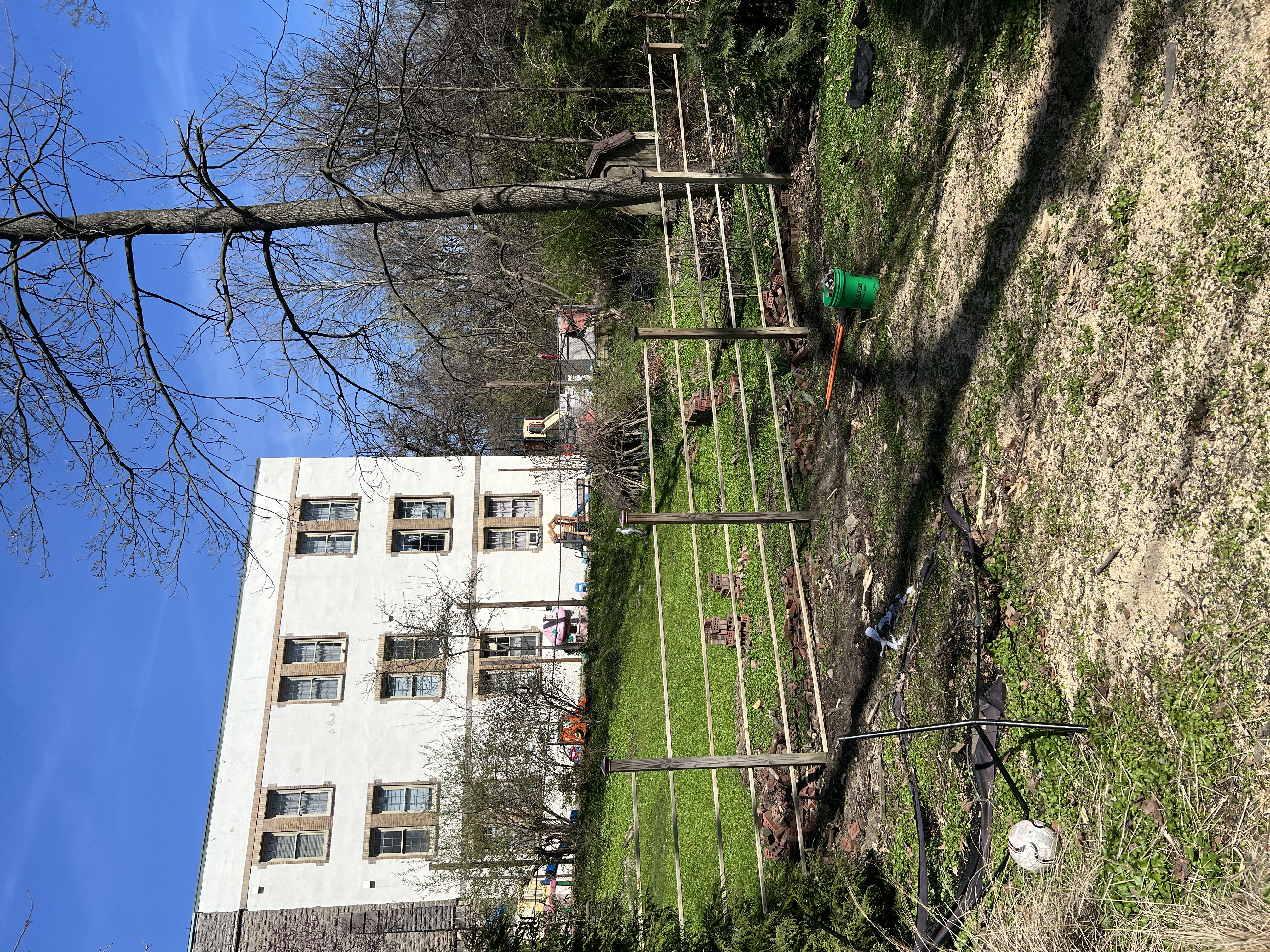 wide view of open fence